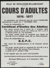 Cours d'adultes, 1976-1977 é,