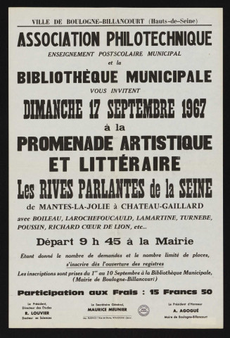 Promenade artistique et littéraire : Les Rives parlantes de la Seine de Mantes-la-Jolie à Château-Gaillard,