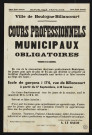 Cours professionnels municipaux obligatoires [réouverture le 17 septembre à l'école de garçons, 174 rue de Billancourt],