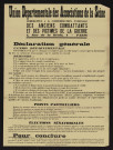 Déclaration générale [de] l'Union départementale des associations de la Seine adhérentes à la Confédération nationale des anciens combattants et des victimes de la guerre,