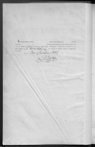 Naissance, enregistrement : Registre de 1886