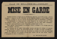 Mise en garde [au sujet d'une soit disante mission chargée d'inspecter les travaux de protection contre les inondations],