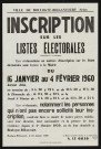 Inscription sur les listes électorales,