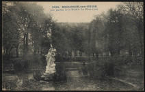 3434 - Boulogne-sur-Seine. Les Jardins de la Mairie. La Pièce d'eau, Boulogne-Billancourt . rue de Billancourt . - square Léon Blum, bassinBassin du square Léon Blum, une statue au centre