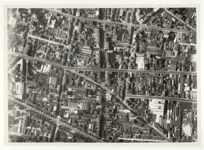 Boulogne-Billancourt, vues aériennes : Rue Escudier, Rue de Billancourt, Route de la Reine, Rue Jules Simon, Rue Louis Pasteur, Rue de Paris, Boulevard Jean Jaurès, Rue de Verdun, Rue de la Paix, Rue d'Aguesseau, Rue du Château, Rue Fessart, Rue des Tilleuls, Rue Gambetta