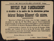 Nouveau plan d'aménagement à établir à la suite de la décision prise déclarant Boulogne-Billancourt ville sinistrée,