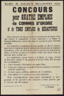 Concours pour quatre emplois de commis d'ordre et de trois emplois de rédacteurs,