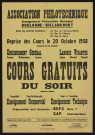 Association philotechnique : cours gratuits du soir, reprise des cours le 20 octobre 1958,