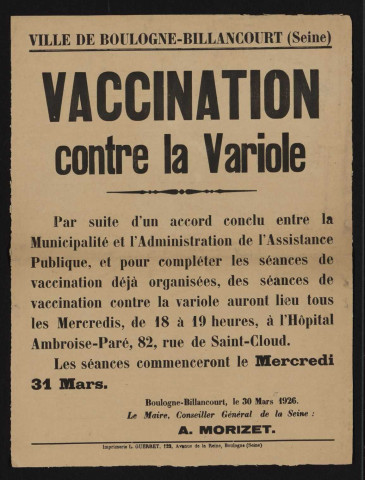 Vaccination contre la variole,