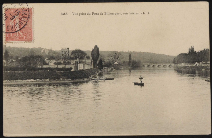 2443 . Vue prise du Pont de Billancourt, vers Sèvres.