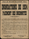 Inondations de 1924 : paiement des indemnités,