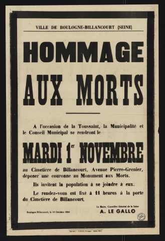 Hommage aux morts,