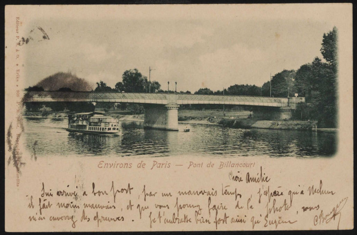 Environs de Paris: pont de Billancourt.