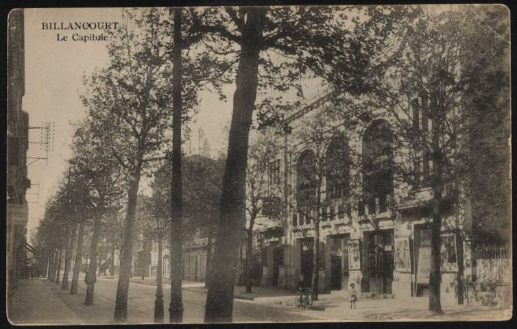 Billancourt - Le Capitole, Boulogne-Billancourt . boulevard Jean Jaurès . - cinéma Le Capitole, façadePerspective sur le boulevard Jean Jaurès. Au premier plan à la droite, la façade du cinéma Le Capitole situé au 149 boulevard Jean Jaurès.