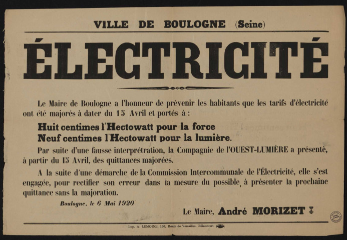 Electricité ,