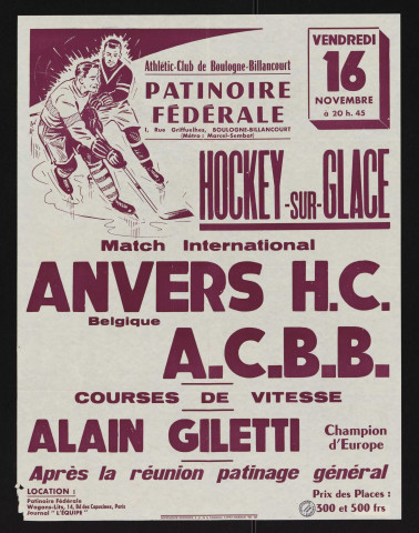 Hockey sur glace, Anvers HC [contre] ACBB,