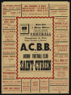 Football, championnat de Paris, équipes première et réserve : ACBB contre Avenir football-club Saint-Cyprien, Nombreuses publicités d'entreprises.