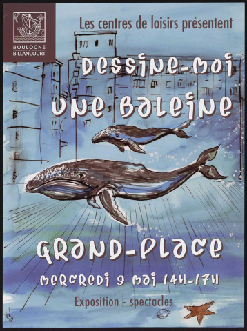 Les centres de loisirs présentent : Dessine-moi une baleine, Dessin de Fénu.