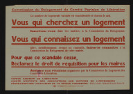 Vous qui cherchez un logement [...] vous qui connaissez un logement [...] réclamez le droit de réquisition pour les maires,