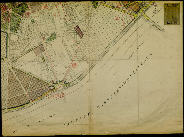 Ville de Boulogne-Billancourt : plan d'aménagement, feuille 6