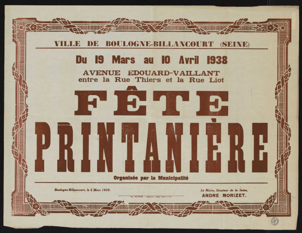 Fête printanière organisée par la municipalité,