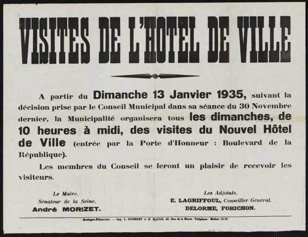 Visites de l'hôtel de ville,