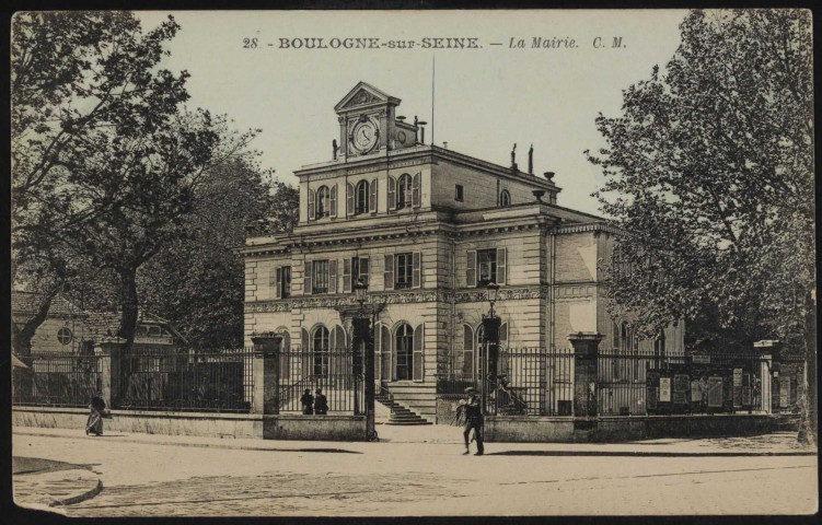 28 - Boulogne-sur-Seine - La Mairie, Boulogne-Billancourt. rue de l'Ancienne Mairie . - façade de la mairie