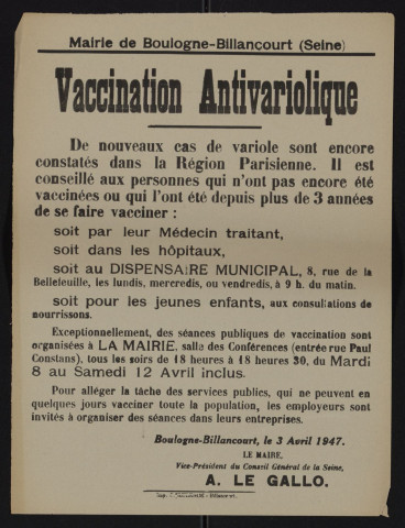 Vaccination antivariolique,