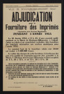 Adjudication pour la fourniture des imprimés nécessaires aux services municipaux pendant l'année 1955,