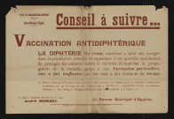 Conseil à suivre... vaccination antidiphtérique,