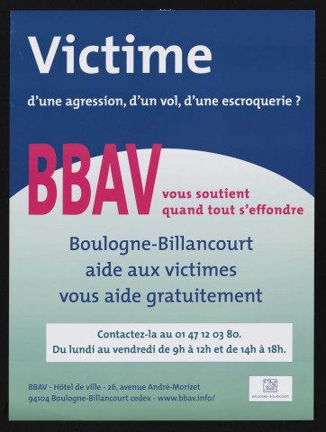 Boulogne-Billancourt aide aux victimes vous aide gratuitement,