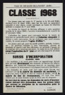 Classe 1968 [avis de convocation] ; sursis d'incorporation,