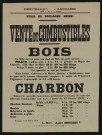 Vente de combustibles : bois, charbon,