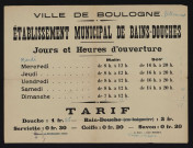 Etablissement municipal de bains-douches municipaux , Affiche annotée de corrections.