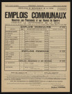 Emplois communaux réservés aux pensionnés et aux veuves de guerre habitant le département de la Seine, Recrutement à Boulogne-Billancourt d'un jardinier-horticulteur-arboriculteur.