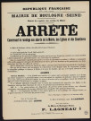 Arrêté concernant le racolage aux abords de la mairie, des églises et des cimetières,