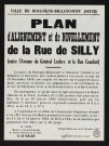 Plan d'alignement et de nivellement de la rue de Silly (entre l'avenue du Général Leclerc et la rue Couchot),