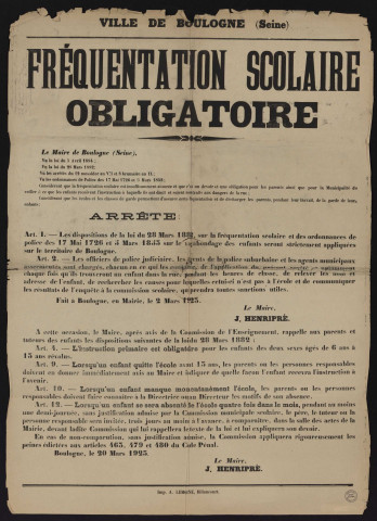 Fréquentation scolaire obligatoire,