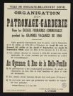 Organisation d'un patronage-garderie dans les écoles primaires communales pendant les grandes vacances de 1960,