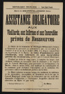 Assistance obligatoire aux vieillards, aux infirmes et aux incurables privés de ressources ééêé,