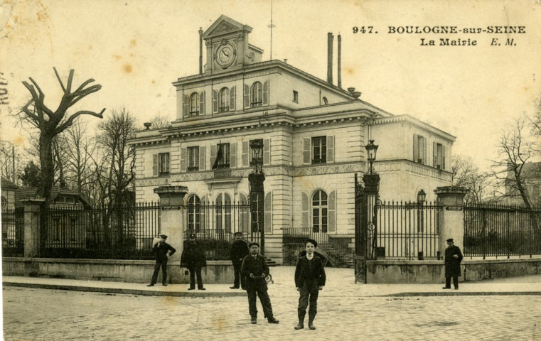 13 - Boulogne-sur-Seine - La Mairie, Boulogne-Billancourt. rue de l'Ancienne Mairie . - la mairieVue de la façade de la quatrième mairie