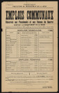 Emplois communaux réservés aux pensionnés et aux veuves de guerre habitant le département de la Seine, Recrutement à Boulogne-Billancourt d'un ouvrier (peintre-vitrier), d'un aide-ouvrier (aide-maçon) et d'une berceuse de crèche.