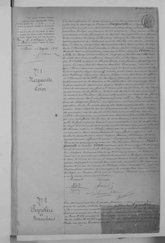 Mariage, enregistrement : Registre de 1910