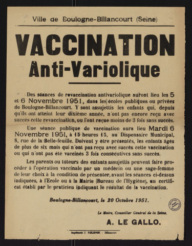 Vaccination anti-variolique,