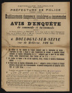 Avis d'enquête de commodo et incommodo : rue de Bellevue 100bis, Société générale des isolants : installation d'un atelier où l'on emploie de l'alcool dénaturé pour la fabrication de vernis, d'un atelier de fusion à feu nu des asphaltes, brais, résines et matières bitumeuses solides et d'un dépôt mixte de liquides inflammables de la 1re catégorie (vernis à l'alcool) et d'alcool dénaturé.