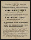 Avis d'enquête de commodo et incommodo : quai du Point-du-Jour 50, Société dite Les Etablissements Braunberger-Richebe : installation d'un dépôt de 800 kilogrammes de celluloïd (films cinématographiques) et façonnage du celluloïd (films).