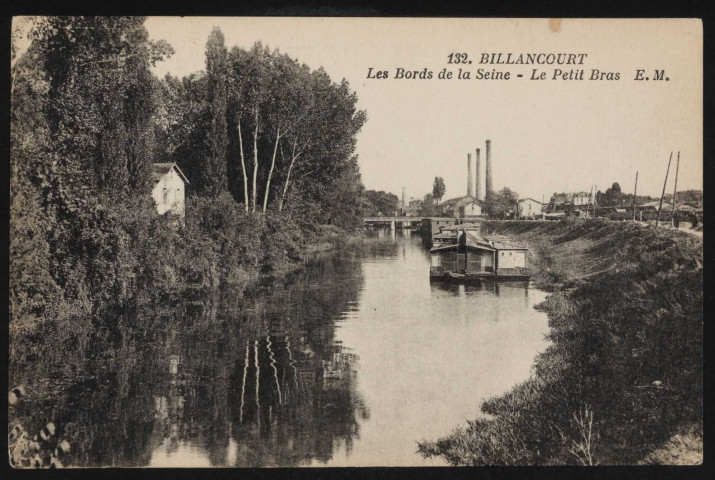 132 - Billancourt. - Les bords de la Seine: le Petit Bras (s.d.).