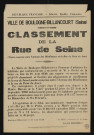 Classement de la rue de la Seine,