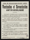 Vaccination et revaccination anti-variolique,