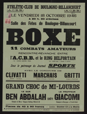 Boxe : 11 combats amateurs, rencontre-revanche entre l'ACBB et le Ring belfortain,